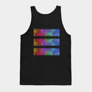 Colourful Gold Red and Purple Zigzag Silhouette Digital Art Tank Top